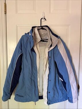 Columbia Blue and White Ski Jacket